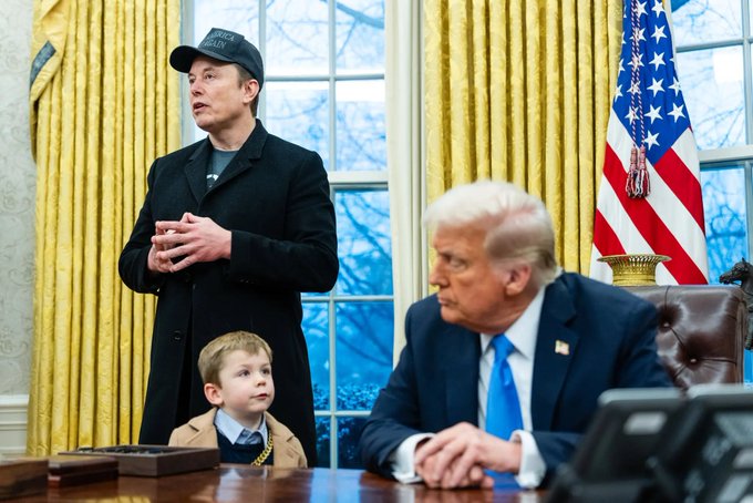 Elon Musk Celebrates “Bring Your Kid to the Presidential Coup Day” at the White House